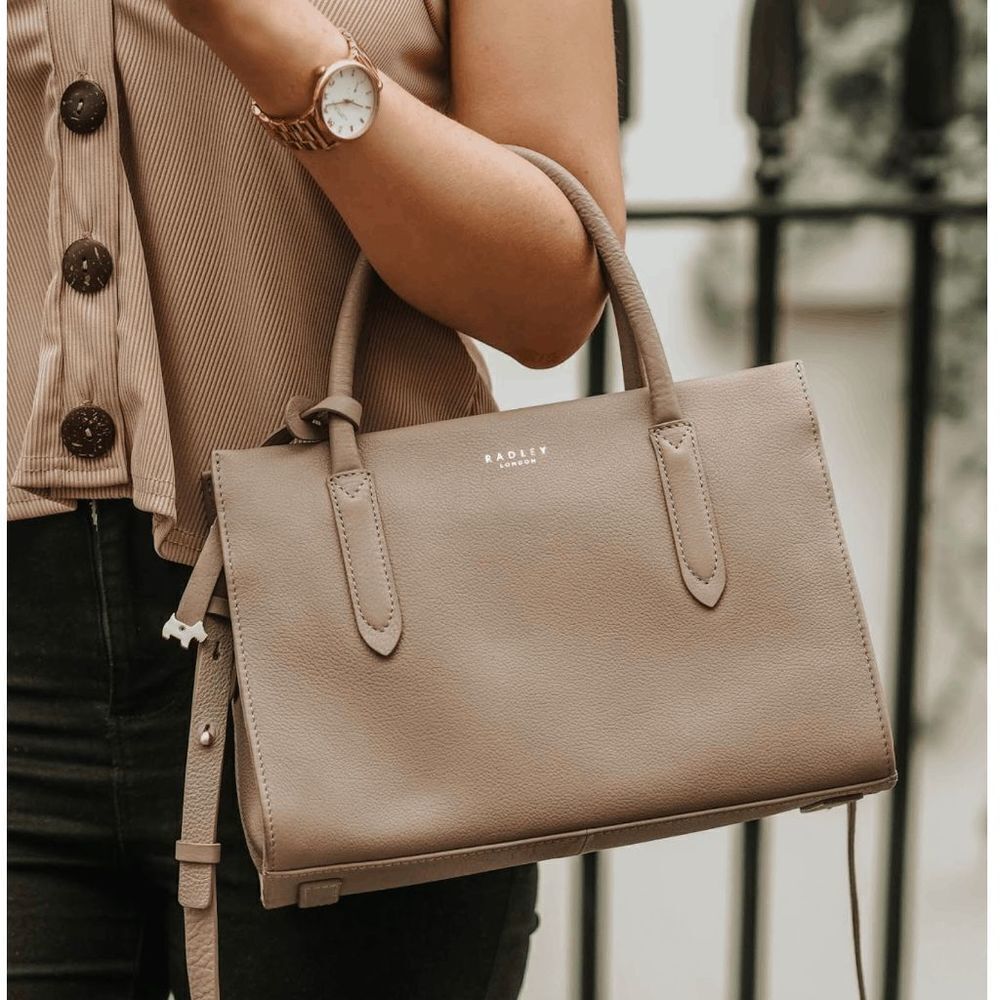 RADLEY LONDON Taupe Leather Top-Handle Crossbody Bag